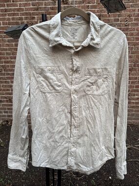 J. Crew Men's Casual Button-Down Shirt - Light Beige